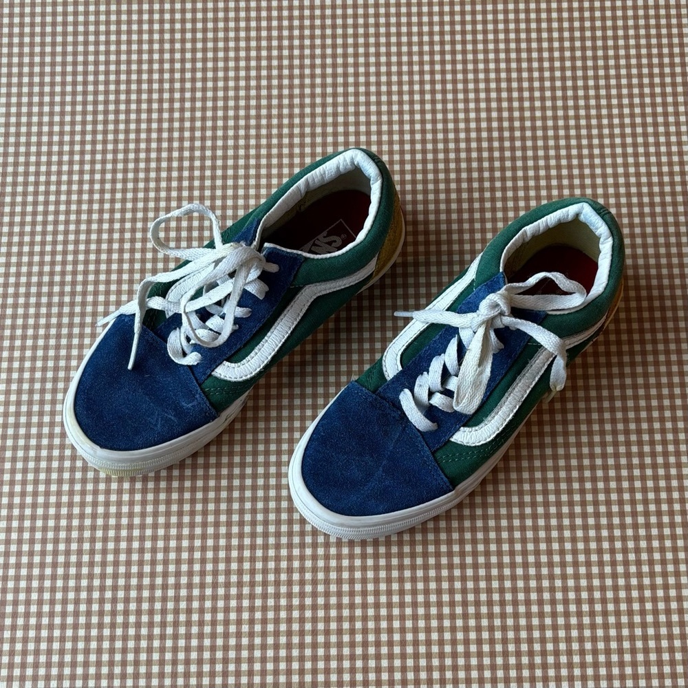 Vans‎ Off The Wall YOUTH Lace Up Multicolor Skateboard Shoes Size 3 US